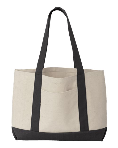 Leeward Boater Tote - Front - B71766500 - Natural/ Black