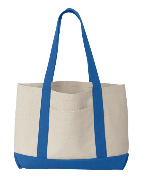 Leeward Boater Tote - Front - B71766750 - Natural/ Royal