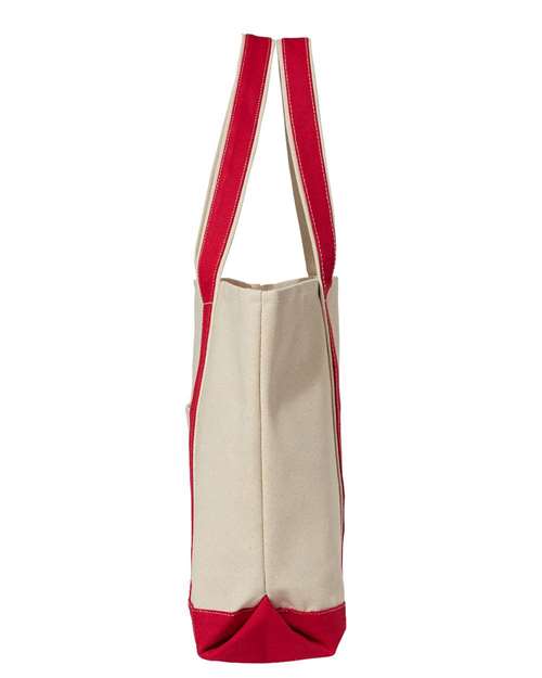 Carmel Classic XL Cotton Canvas Resort Tote - DirectSide - B72566700 - Natural/ Red