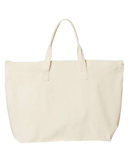 Tote with Top Zippered Closure - Back - B76866240 - Natural