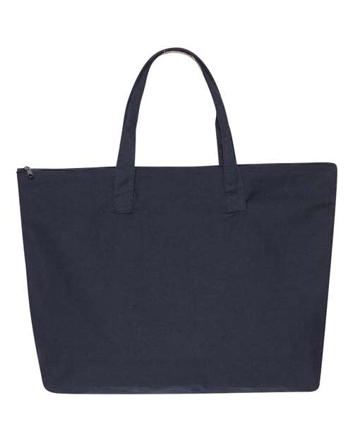 Tote with Top Zippered Closure - Back - B76866650 - Navy