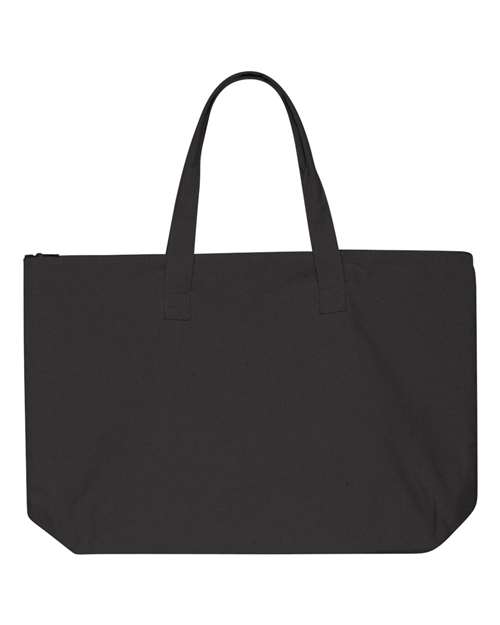 Tote with Top Zippered Closure - Front - B76866500 - Black