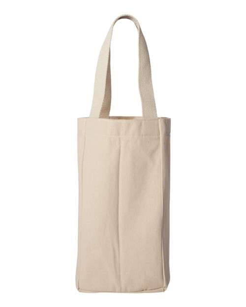 Double Bottle Wine Tote - Back - B66866240 - Natural