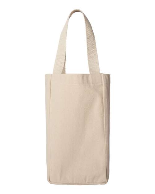Double Bottle Wine Tote - Front - B66866240 - Natural