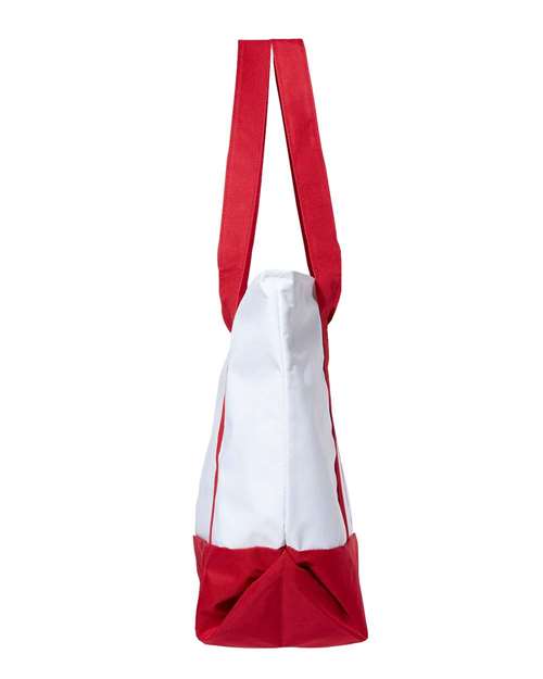 Bay View Giant Zippered Tote - DirectSide - B70366700 - White/ Red