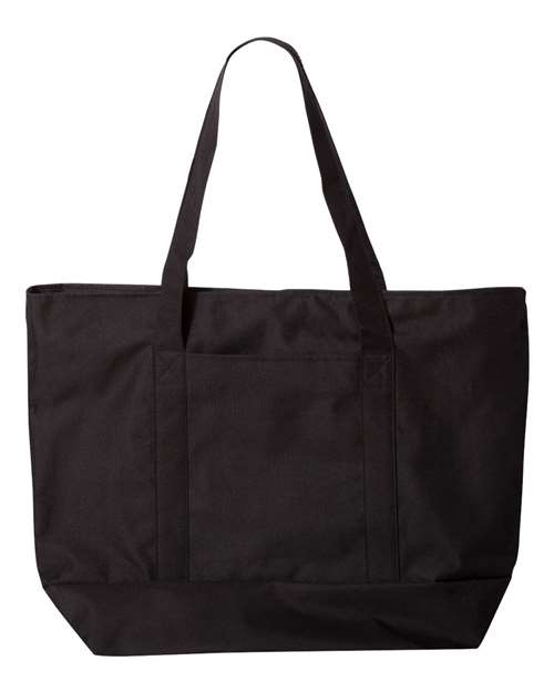 Bay View Giant Zippered Tote - Front - B70366500 - Black/ Black