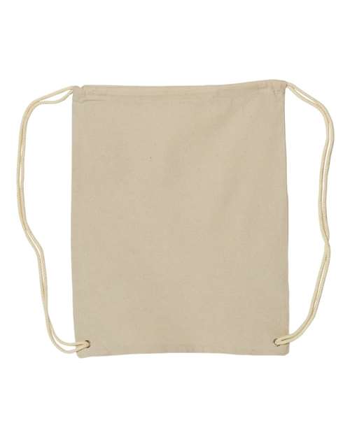 Canvas Drawstring Backpack - Back - B76366240 - Natural