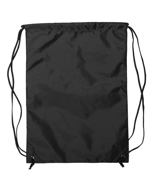 Zippered Drawstring Backpack - Back - B78266500 - Black