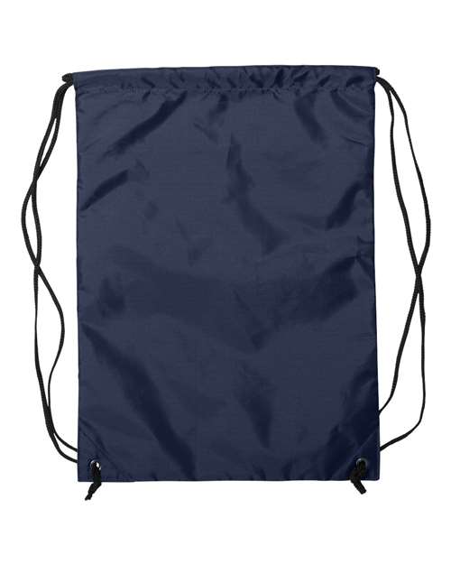 Zippered Drawstring Backpack - Back - B78266650 - Navy