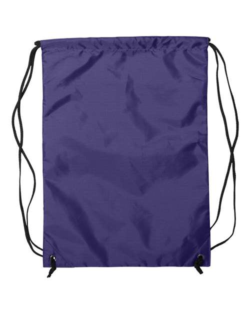 Zippered Drawstring Backpack - Back - B78266670 - Purple