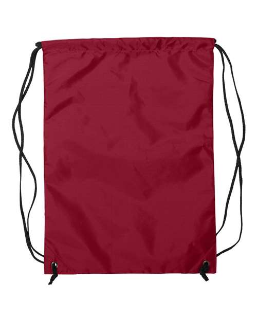 Zippered Drawstring Backpack - Back - B78266700 - Red