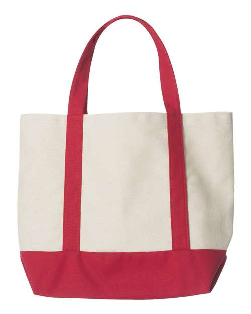 Seaside Boater Tote - Back - B18466700 - Natural/ Red