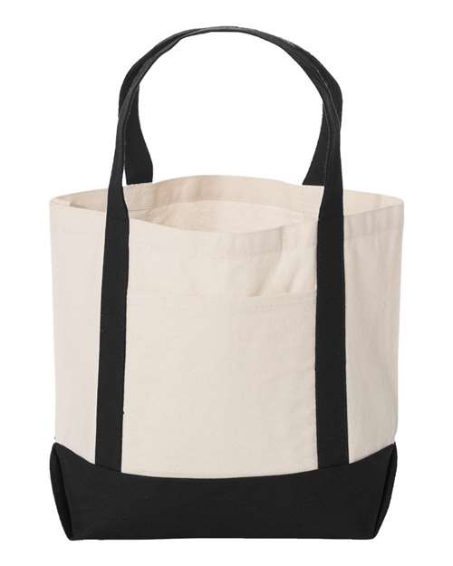 Seaside Boater Tote - Front - B18466500 - Natural/ Black