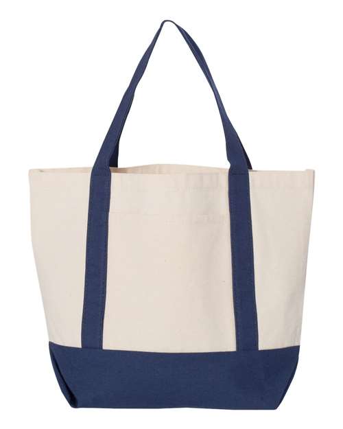 Seaside Boater Tote - Front - B18466650 - Natural/ Navy