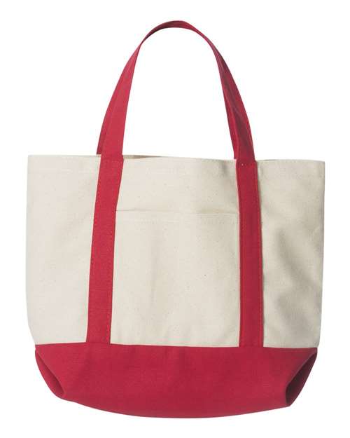 Seaside Boater Tote - Front - B18466700 - Natural/ Red