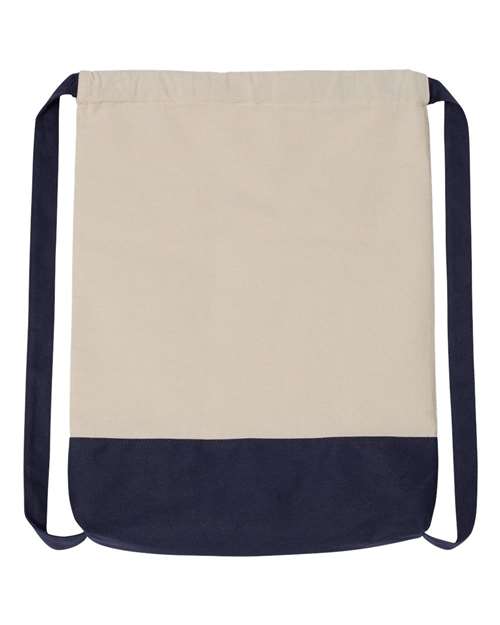 Drawstring Backpack - Back - B83266650 - Natural/ Navy