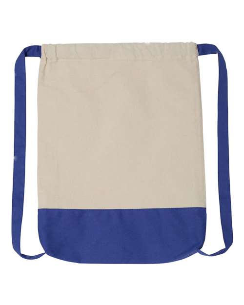 Drawstring Backpack - Back - B83266750 - Natural/ Royal