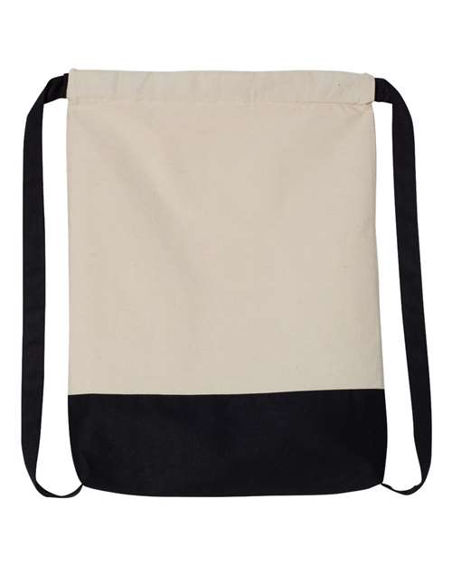 Drawstring Backpack - Front - B83266500 - Natural/ Black