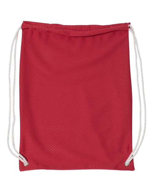 Mesh Drawstring Backpack - Front - B83566700 - Red