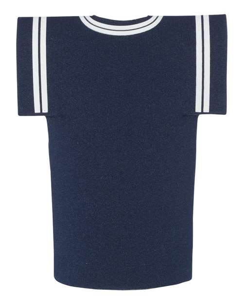 Collapsible Jersey Foam Can & Bottle Holder - Back - B83766650 - Navy