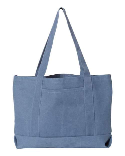 Seaside Cotton Pigment Dyed Resort Tote - Front - B20866980 - Blue Jean