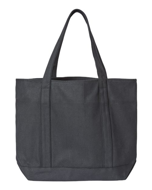 XL Zippered Cotton Canvas Resort Tote - Back - B20966510 - Black/ Black