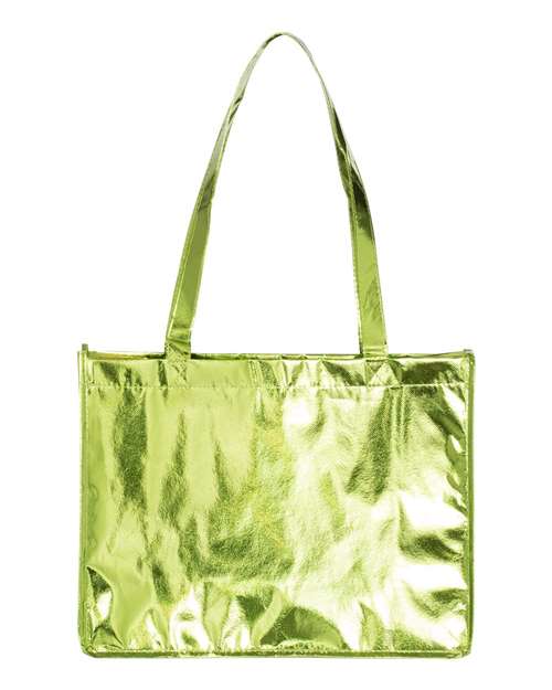 Metallic Large Tote - Back - B06466540 - Metallic Green