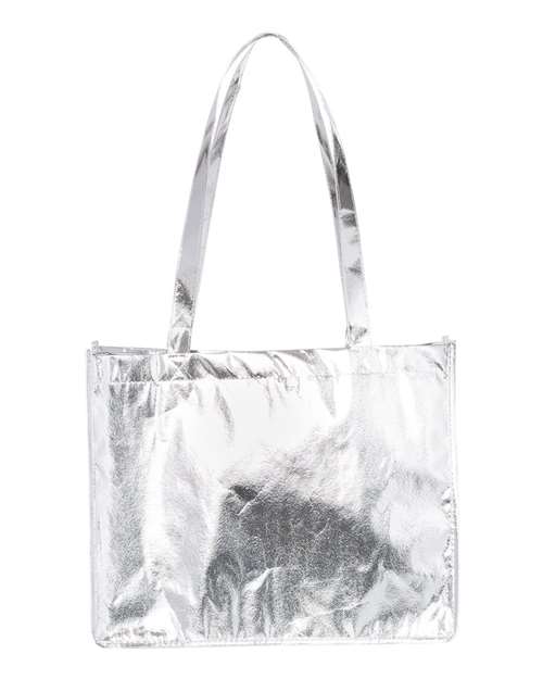 Metallic Large Tote - Front - B06466090 - Metallic Silver