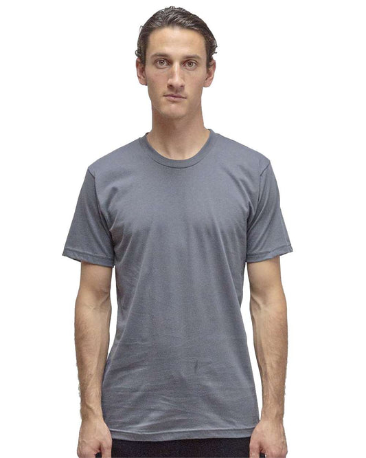 Unisex USA-Made Fine Jersey T-Shirt - OnModelFront - B10263092 - Asphalt