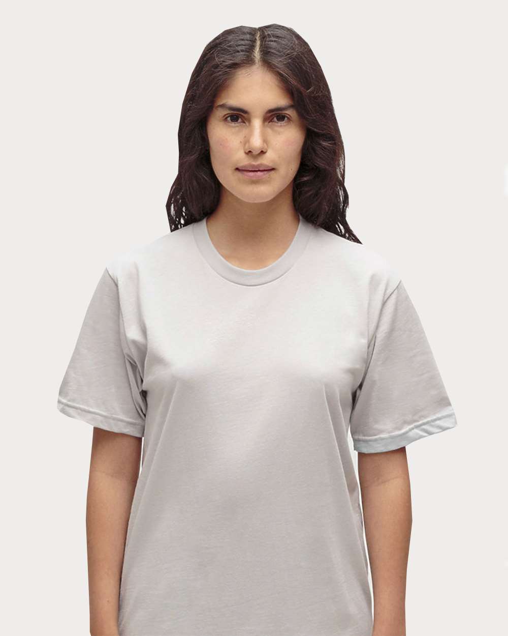 Unisex USA-Made Fine Jersey T-Shirt - OnModelFront - B10263352 - Silver