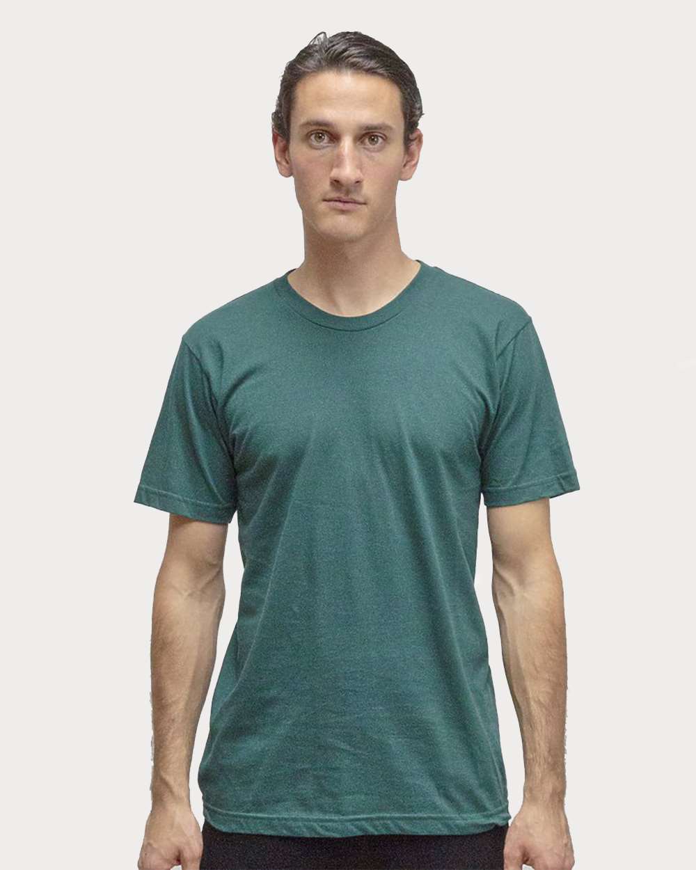 Unisex USA-Made Fine Jersey T-Shirt - OnModelFront - B10263542 - Forest