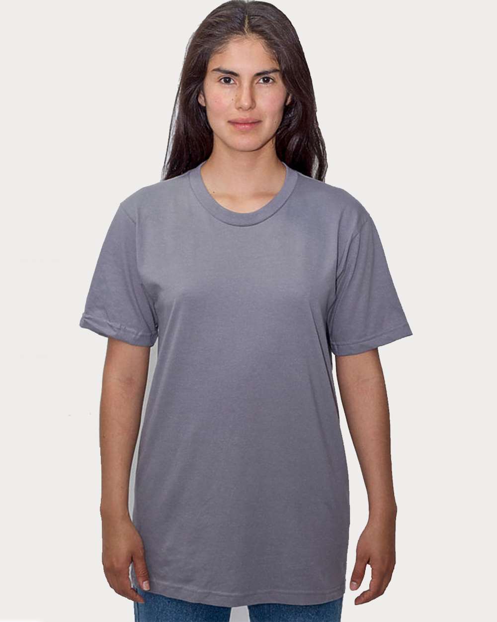 Unisex USA-Made Fine Jersey T-Shirt - OnModelFront - B10263632 - Slate
