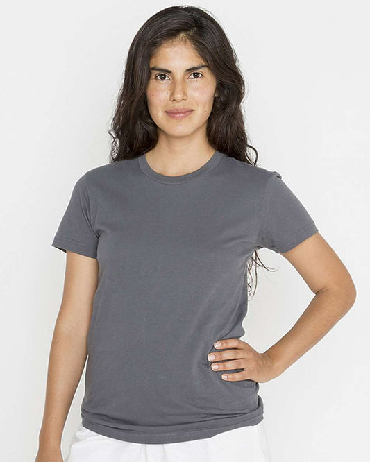 Women's USA-Made Fine Jersey T-Shirt - OnModelFront - B10663093 - Asphalt