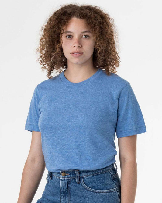 Unisex USA-Made Triblend T-Shirt - OnModelFront - B12963252 - Athletic Blue
