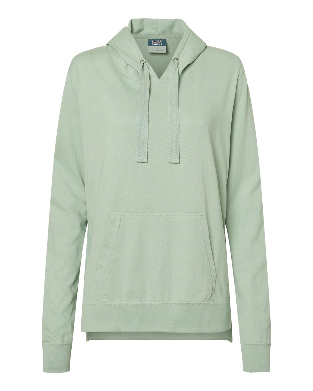 Women's Sueded Jersey Hooded Sweatshirt - Front - B07452653 - Greenstone
