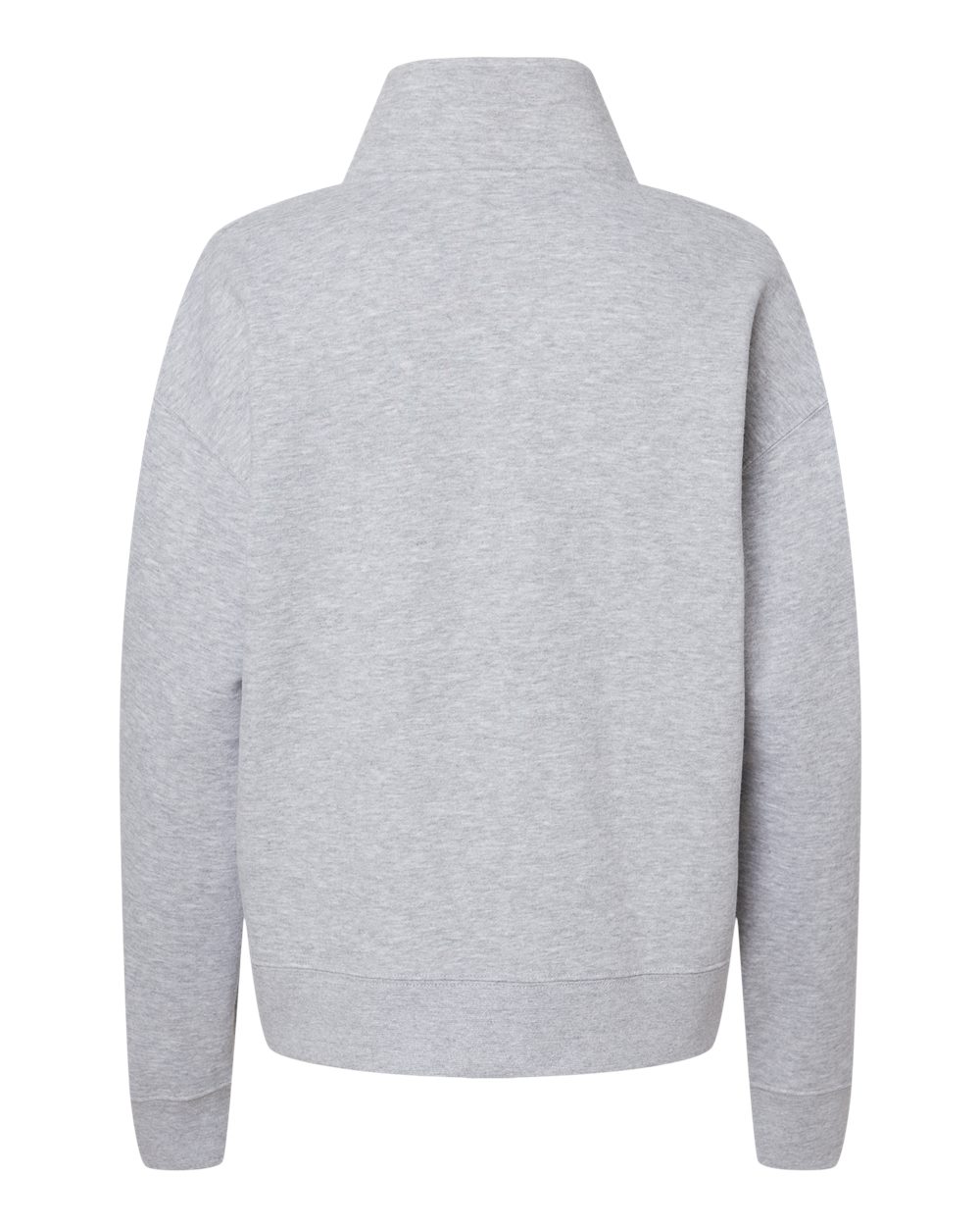 Women's Sueded Fleece Quarter-Zip Sweatshirt - Back - B11152583 - Heather Grey