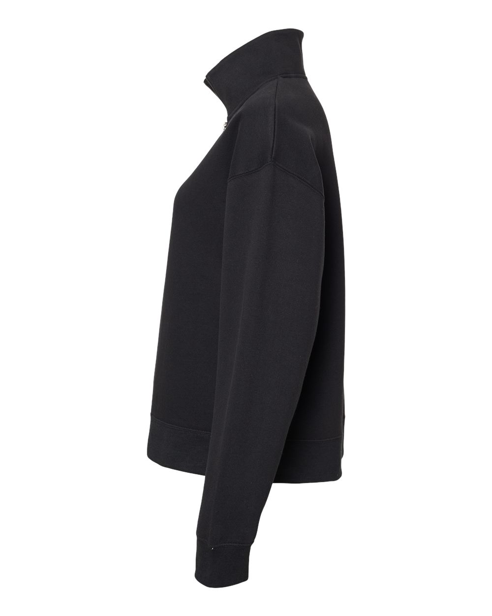 Women's Sueded Fleece Quarter-Zip Sweatshirt - DirectSide - B11152503 - Black