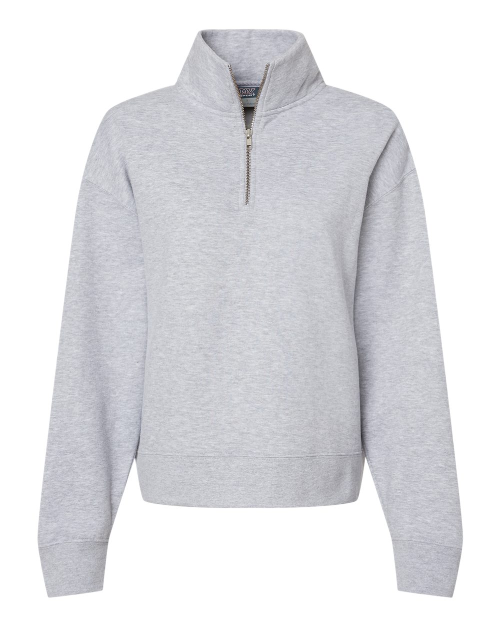 Women's Sueded Fleece Quarter-Zip Sweatshirt - Front - B11152583 - Heather Grey