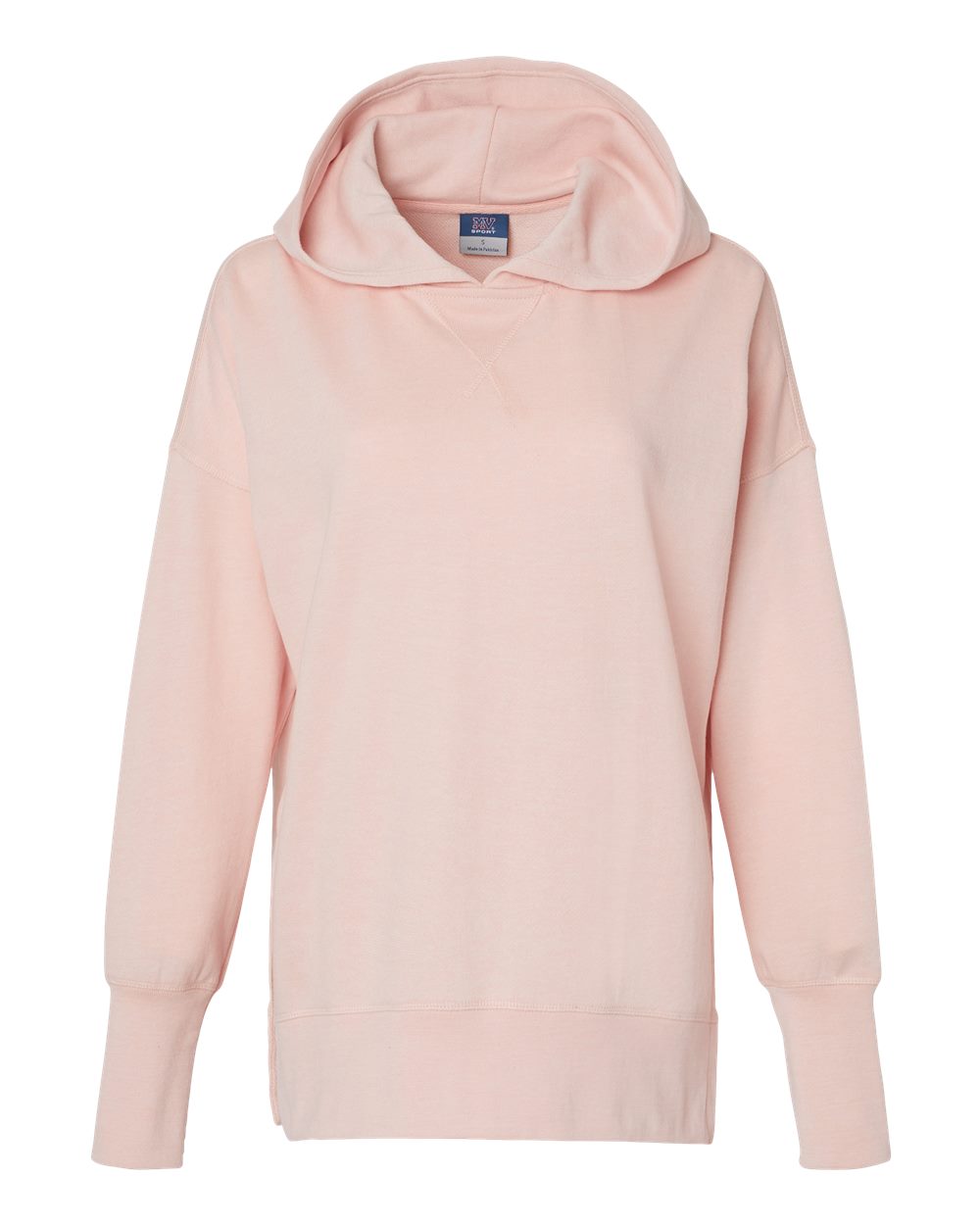 Women's French Terry Hooded Sweatshirt - Front - B14852303 - Cameo Pink