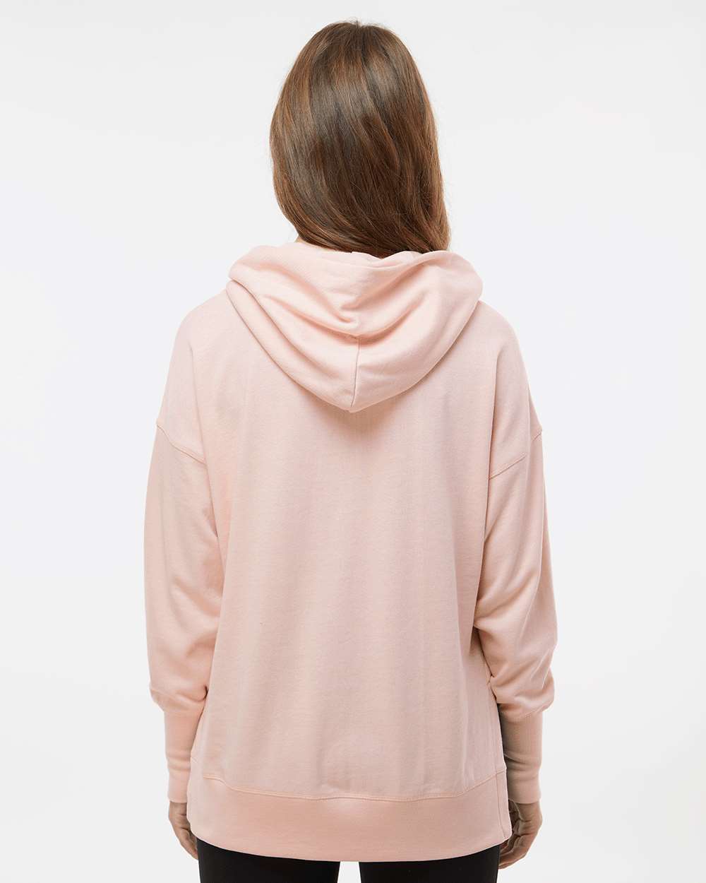Women's French Terry Hooded Sweatshirt - OnModelBack - B14852303 - Cameo Pink