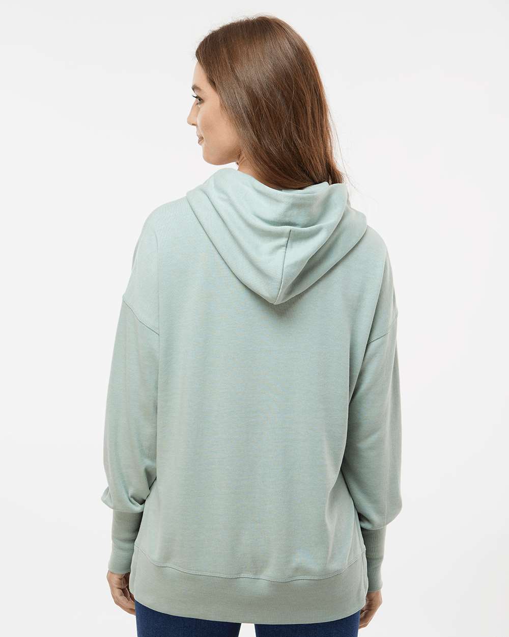 Women's French Terry Hooded Sweatshirt - OnModelBack - B14852653 - Greenstone