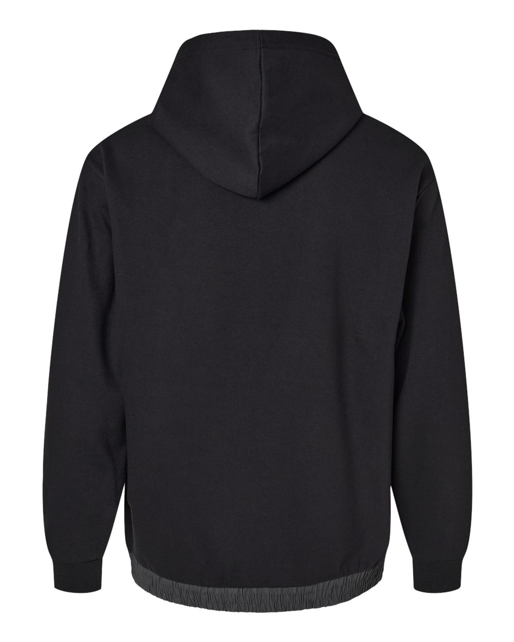 Unisex Mixed Media Hooded Sweatshirt - Back - B14952543 - Black/ Charcoal