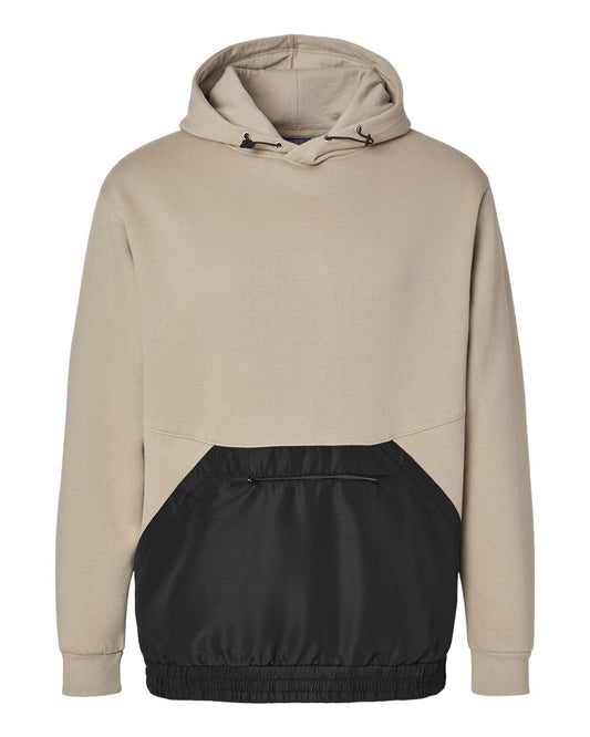 Unisex Mixed Media Hooded Sweatshirt - Front - B14952003 - Atmosphere/ Black