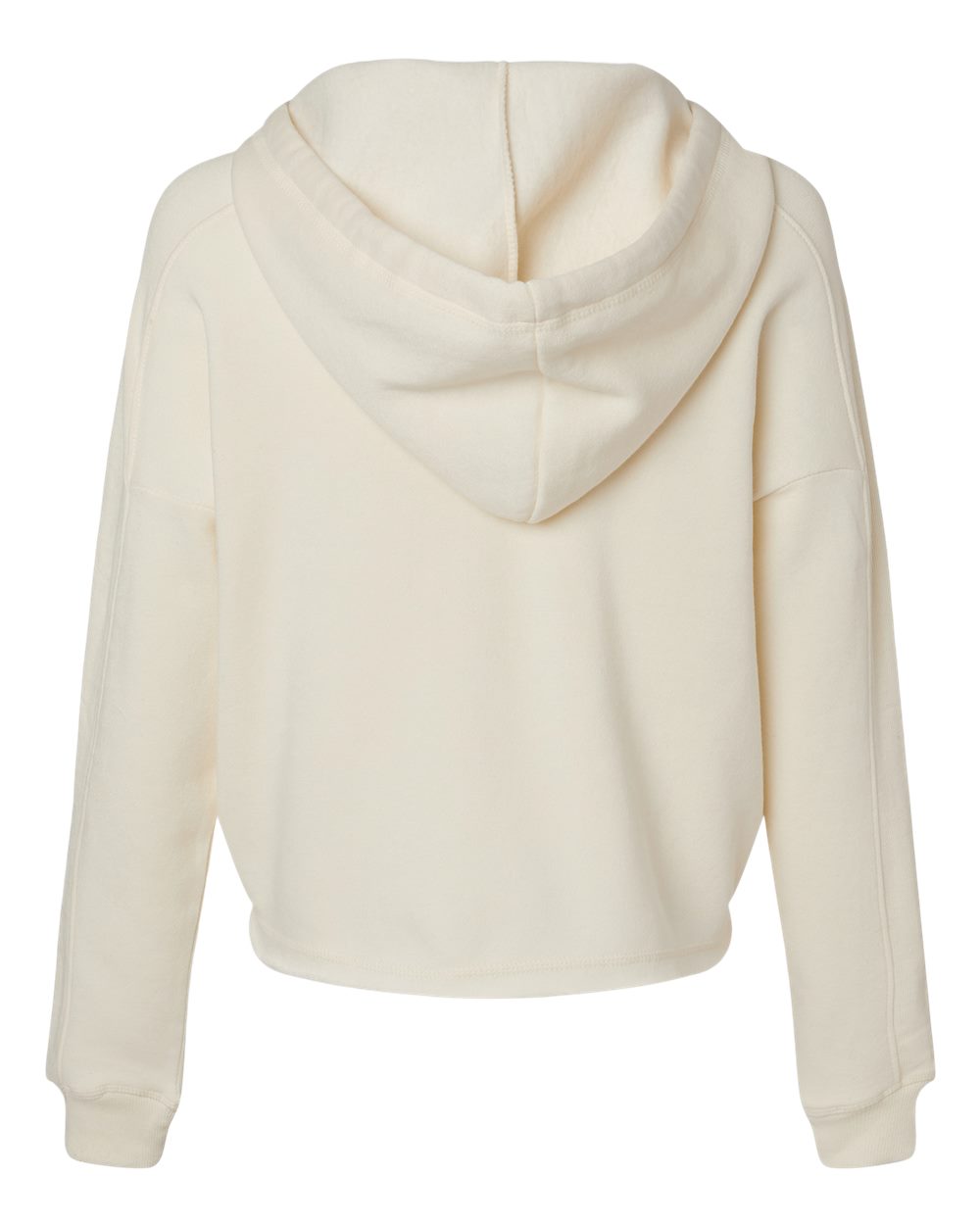 Women's Angel Fleece Crop Hooded Sweatshirt - Back - B15052103 - Ecru