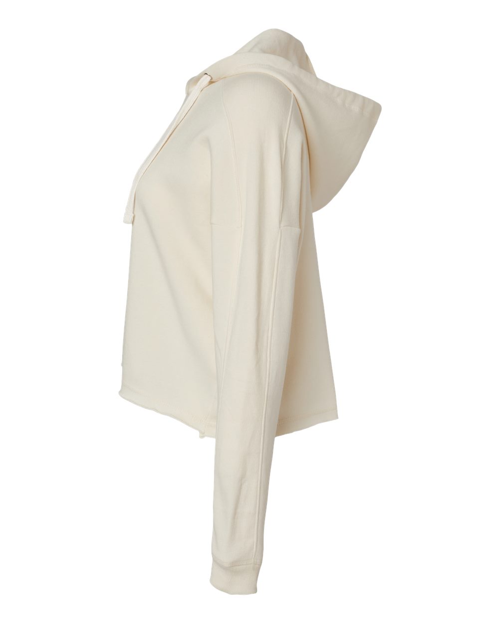 Women's Angel Fleece Crop Hooded Sweatshirt - DirectSide - B15052103 - Ecru