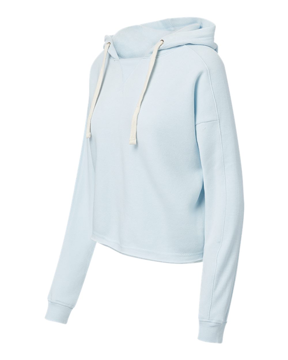 Women's Angel Fleece Crop Hooded Sweatshirt - DirectSide - B15052253 - Arctic Blue
