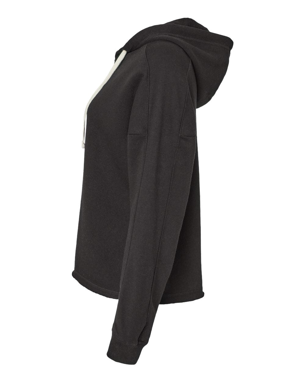 Women's Angel Fleece Crop Hooded Sweatshirt - DirectSide - B15052503 - Black