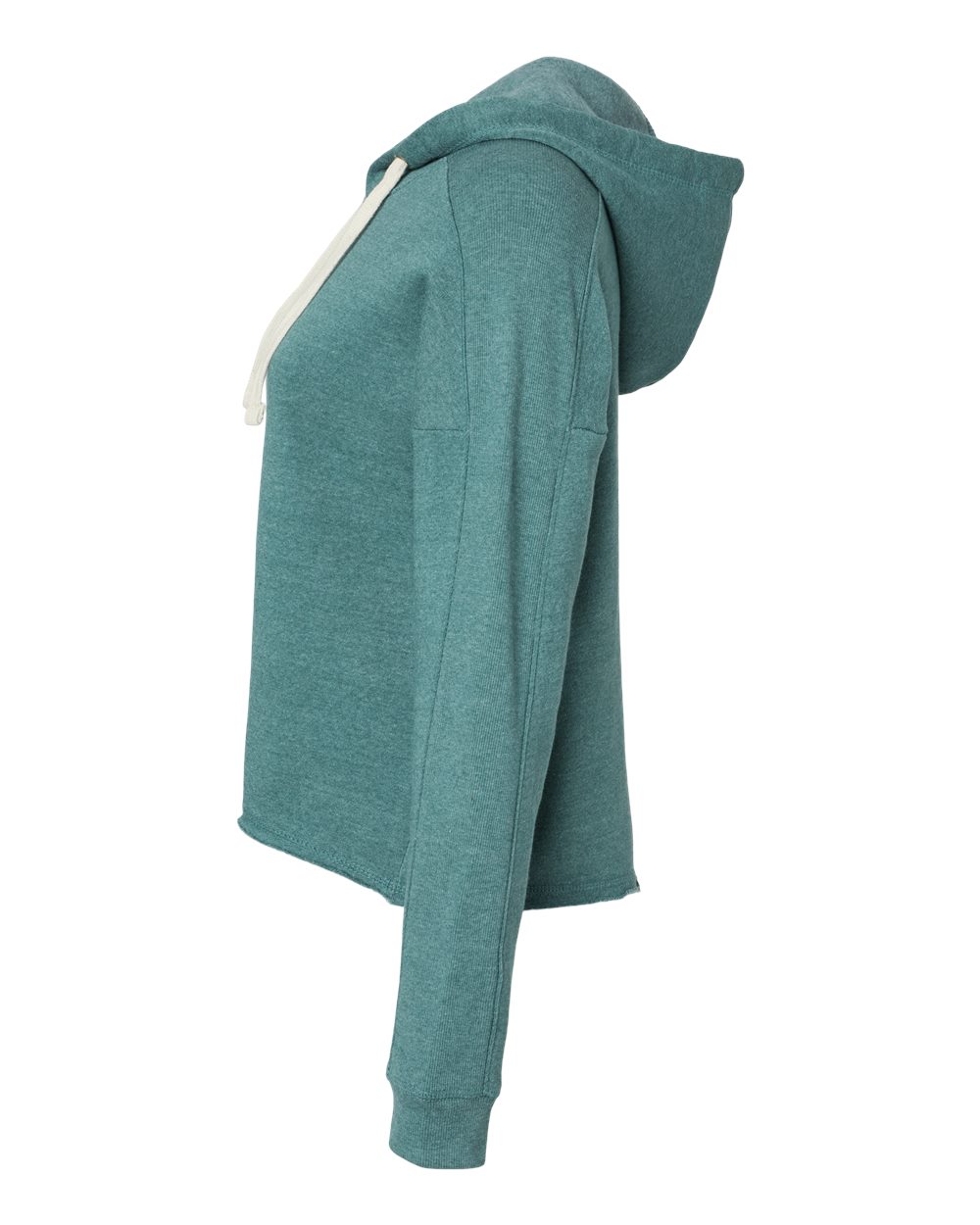 Women's Angel Fleece Crop Hooded Sweatshirt - DirectSide - B15052543 - Mallard Green