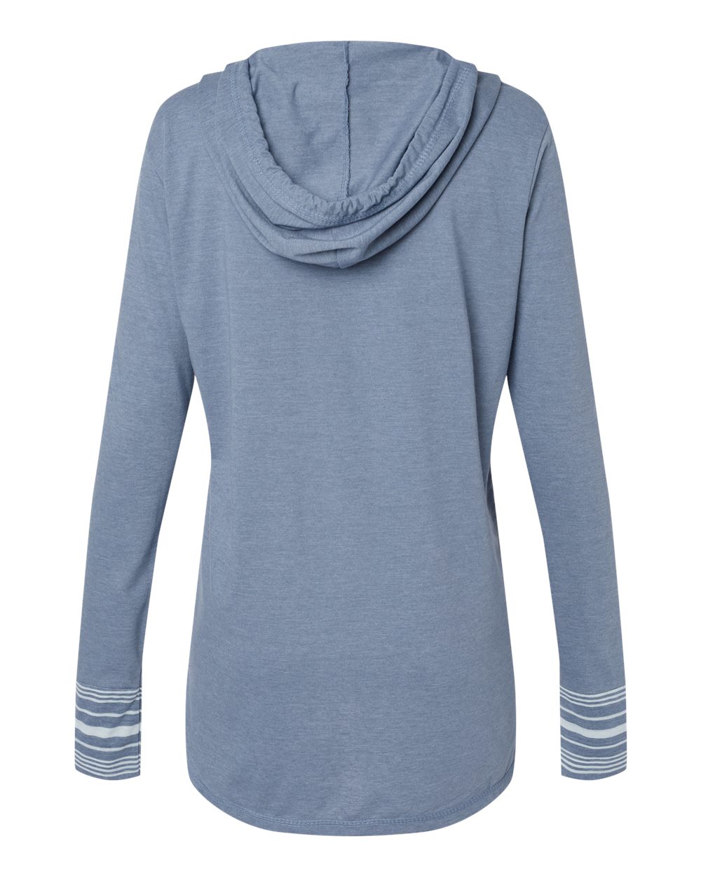 Women's Heathered Jersey Hooded Tunic - Back - B16552253 - Stonewash