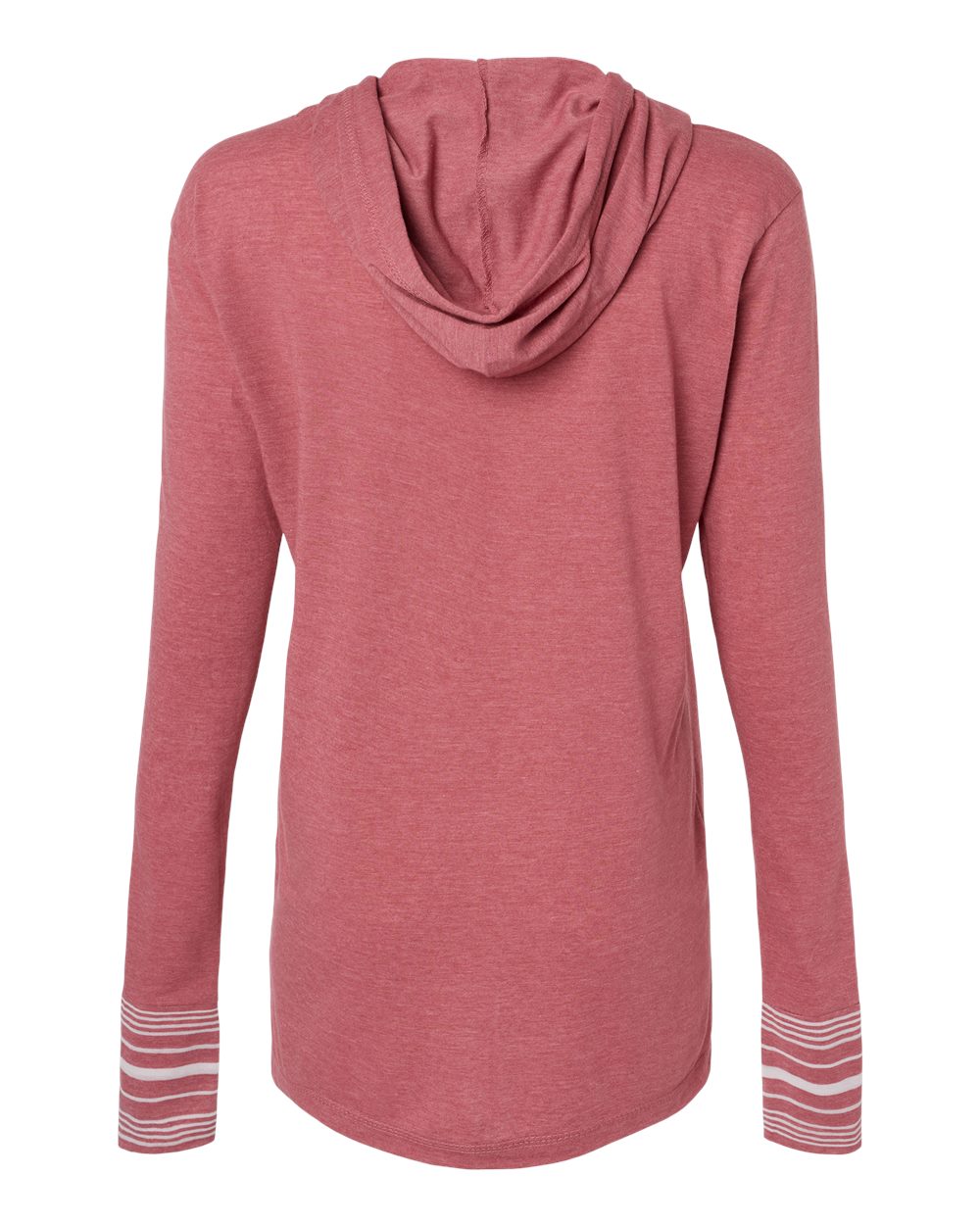 Women's Heathered Jersey Hooded Tunic - Back - B16552313 - Dusty Rose